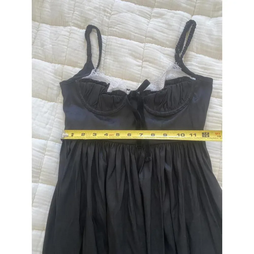 Anthropologie x For love and lemons - Black Midi Dress, Lace Trim, size XS - Picture 11 of 11